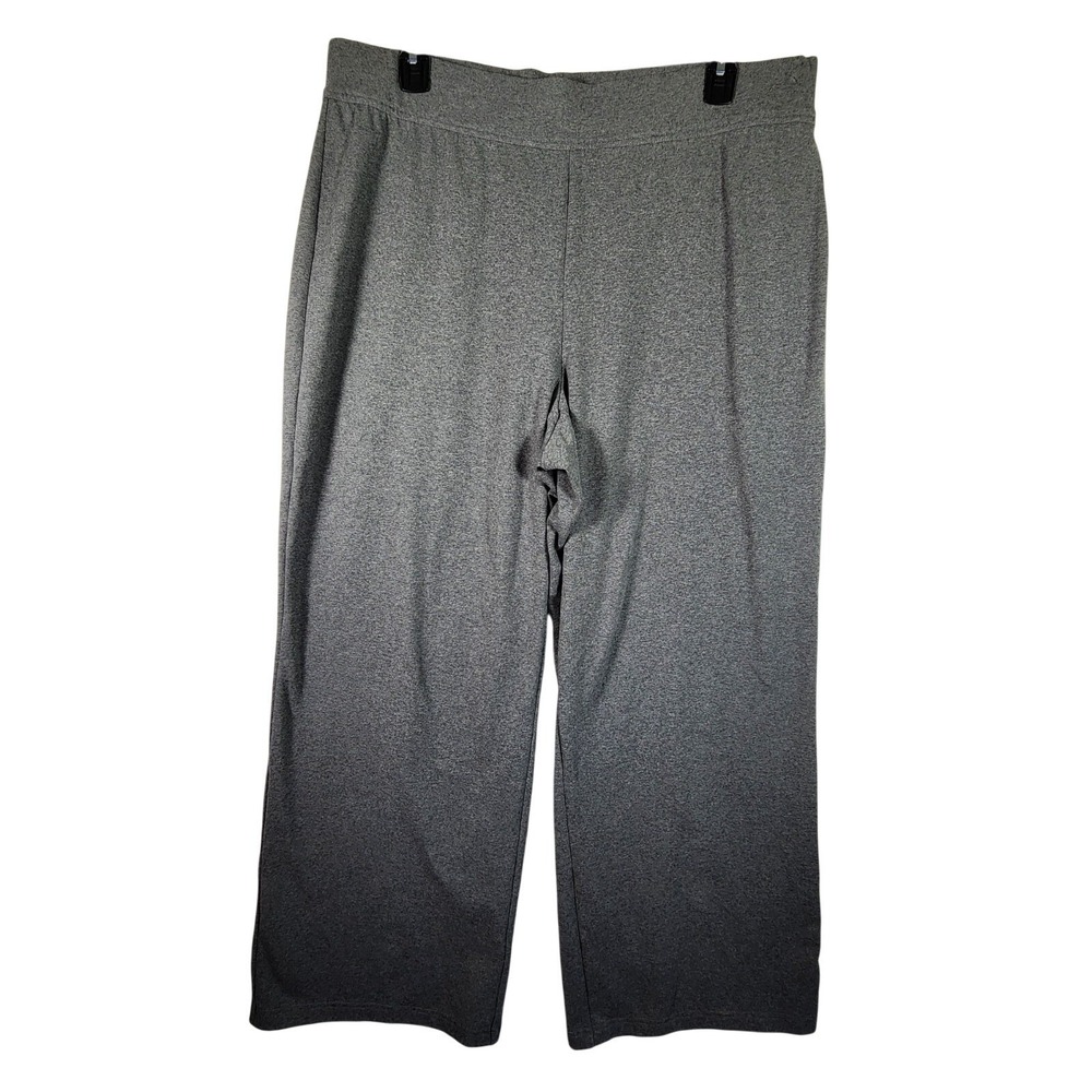 Lands End Pants Womens 2X Starfish Gray Palazzo Wide Leg Pull On Casual Lounge